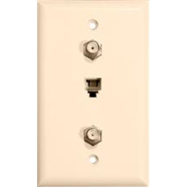 Doomsday Double Coax Single Phone Jack Lt. Almond DO99579